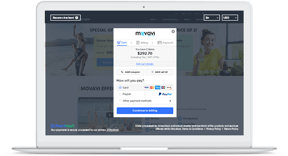 Inline Cart from the 2Checkout Global Commerce Solution